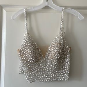 David’s bridal embellished spaghetti strap top